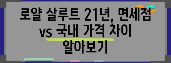 로얄 살루트 21년 가격 비교 가이드 | 면세점·국내 가격 정보