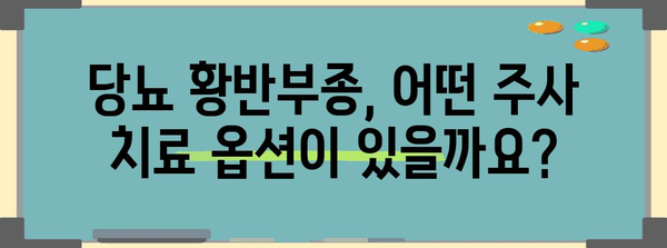 당뇨 황반부종 치료 비교 | 주사 치료 옵션과 효과