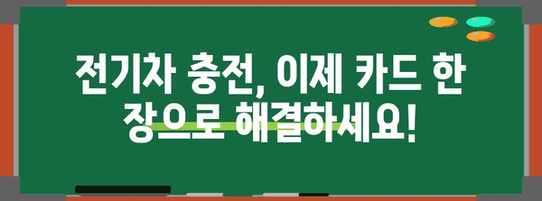전기차 충전 카드 비교 | EV 라이프의 필수품
