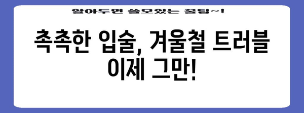 건강한 입술 유지 가이드 | 입술 트는 것 예방 5가지 꿀팁