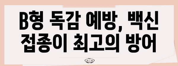B형 독감 자기 관리 가이드 | 증상 인식부터 예방 접종, 격리까지