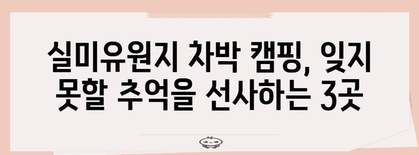 실미유원지 차박 캠핑 베스트 장소 TOP3