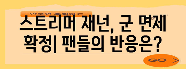 스트리머 재넌, 공익 장기 대기로 군 면제 확정
