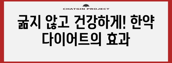 한약으로 안심하게 체중 줄이는 다이어트 방법
