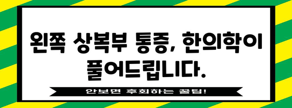 왼쪽 상복부 통증의 비밀 풀기 | 한의학적 진단과 증상 관리