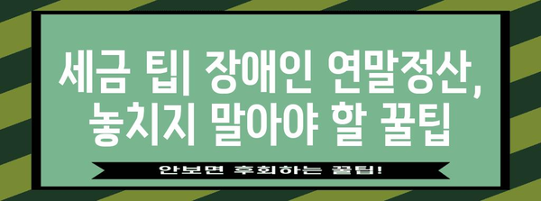 연말정산 장애인 증명서 발급 가이드| 필요 서류 및 절차 총정리 | 장애인, 연말정산, 세금 팁, 혜택