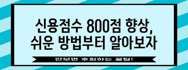 신용점수 800점 달성하기 위한 비결
