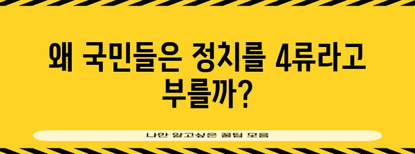 정치가 4류라 불리는 이유 | 불신과 개혁의 길