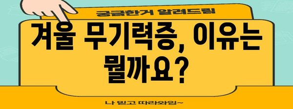 겨울 무기력증 극복 비결! 비밀을 풀고 에너지 회복