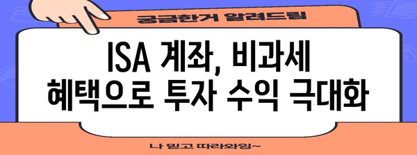 ISA 계좌의 비과세 혜택 | 서민형 개편으로 확대로