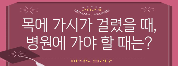 목에 갇힌 가시 | 응급 대처법과 예방 조치