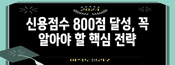 신용점수 800점 달성하기 위한 비결