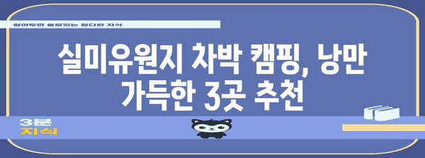 실미유원지 차박 캠핑 베스트 장소 TOP3
