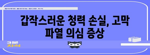 고막 파열 | 소리가 들리지 않는 증상의 진상