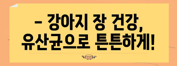 강아지 장 건강 유지의 비밀 | 유산균의 중요성과 면역력 증진법