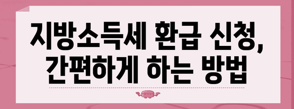 연말정산 지방소득세 환급 신청, 이렇게 하면 됩니다! | 지방소득세, 환급, 신청 방법, 절차