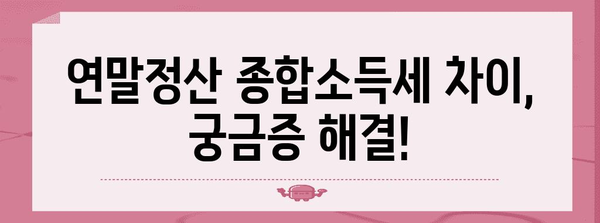 연말정산 종합소득세 차이| 궁금한 점 싹 해결! | 종합소득세, 연말정산, 소득공제, 세금 계산, 절세 팁