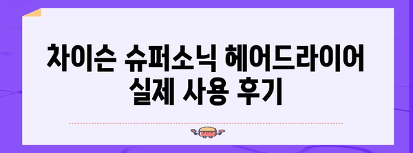 차이슨 슈퍼소닉 헤어드라이어 | 차이점 비교 후기