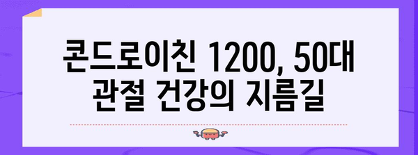 - 50대 관절 및 연골 건강 증진을 위한 콘드로이친 1200 가이드