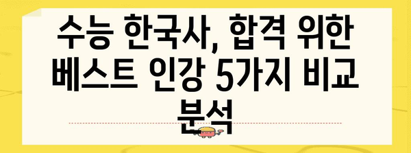 수능 한국사 인강 추천| 합격으로 이끄는 베스트 강좌 5 | 수능, 한국사, 인강, 추천, 합격