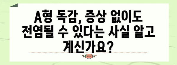 A형 독감 무증상 | 놀라운 발견과 예방 전략
