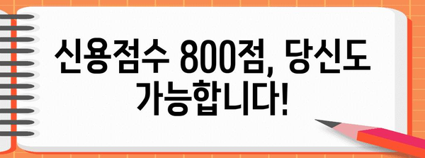 신용점수 800점 달성하기 위한 비결