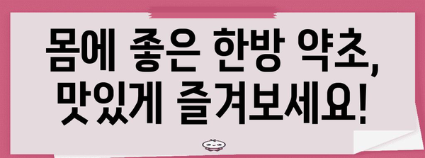맛있는 한방 약초로 건강한 식단 완성하기
