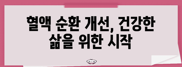 내 몸에 활력을 불어넣는 혈행 개선 영양제 효과