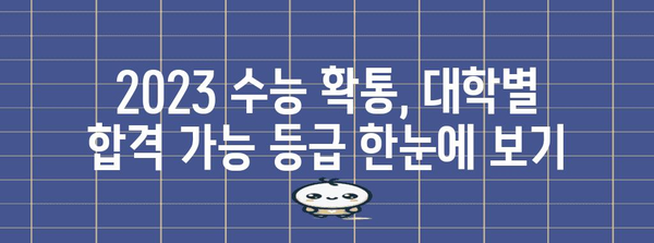 2023 수능 확통 등급컷 분석|  주요 대학별 합격 가능 등급 확인! | 수능, 확률과 통계, 등급컷, 합격 가능 등급, 대학별 분석