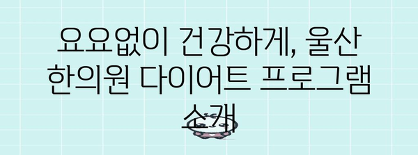 울산에서 건강하게 챙기는 한의원 다이어트