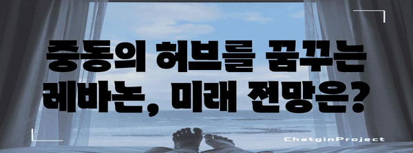 레바논 경제 현황 분석| 성장 잠재력과 과제 | 중동, 경제, 투자, 위기