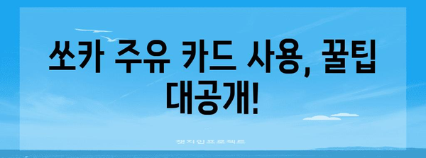 쏘카 주유 카드의 간편한 사용법 | 완벽 가이드