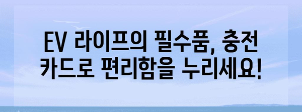 전기차 충전 카드 비교 | EV 라이프의 필수품