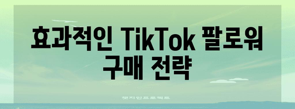 TikTok 팔로워 구매법 | 성공적 마케팅을 위한 요령
