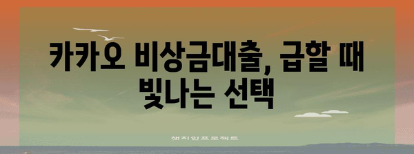 카카오 비상금대출 이용법 | 조건과 이자 비교를 통한 현명한 선택