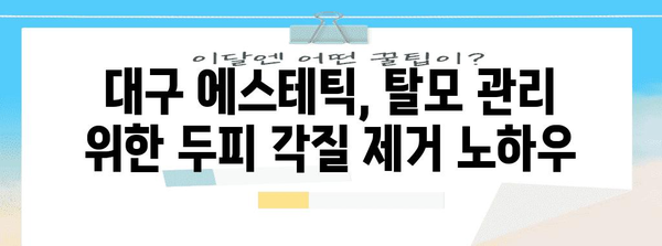 대구 탈모 관리를 위한 두피 각질 관리 | 효과적인 에스테틱 리뷰