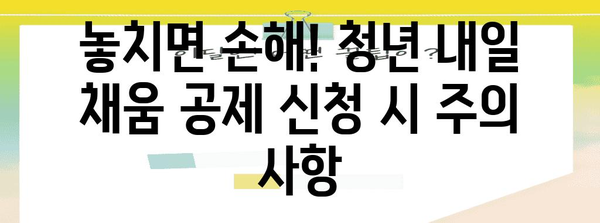 청년 내일 채움 공제 신청 가이드 | 단계별 설명과 주의 사항
