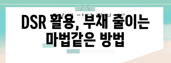 은행 DSR 활용법 | 부채 해결의 마법같은 방법