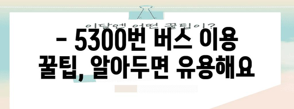 공항리무진버스 5300번 | 시간표, 요금, 노선 안내