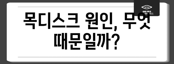 목디스크 이해하기 | 증상, 원인, 치료법