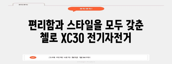 부산산 첼로 XC30 전기자전거 대특가 | 놓치지 마세요!