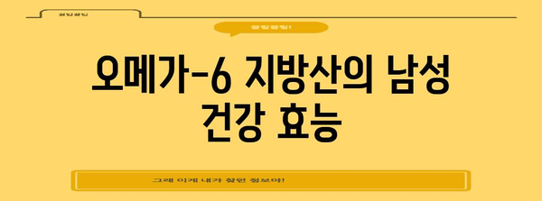 남성 건강 향상에 필수적인 오메가-6 지방산의 비밀