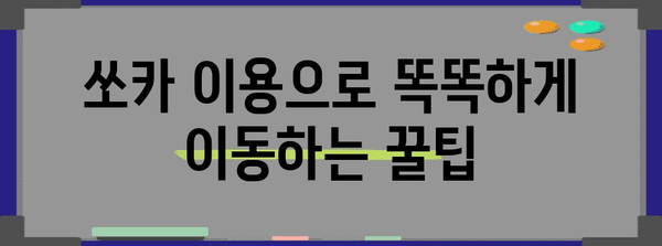 쏘카로 똑똑한 이동 | 시간과 비용 절약의 비법