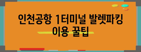 인천공항 제1터미널 발렛파킹 완벽 가이드! 편안한 여행 시작