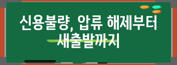 신용불량자를 위한 탈출구 | 압류 해제부터 빚탕감까지