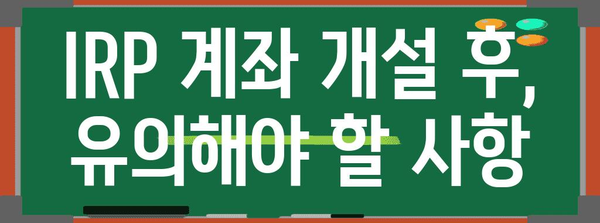 하나은행 IRP 개설 가이드 | 단계별 설명과 주의 사항