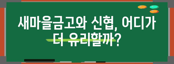 새마을금고 vs 신협 저축 금리 비교 가이드 | 최고의 선택을 위한 정보