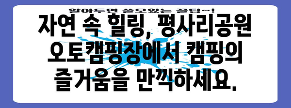야외 애호가의 안식처 | 하동 평사리공원 오토캠핑장에서의 몰입적인 경험
