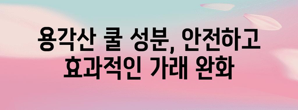 가래 완화 명품 용각산 쿨 | 성분과 사용 안내