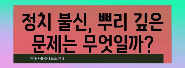 정치가 4류라 불리는 이유 | 불신과 개혁의 길